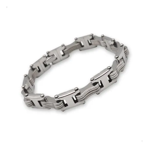 Pulsera Plateada Hombre En Acero Quirúrgico Joyas Regalo Plateada 0 Mm 20.5 Cm