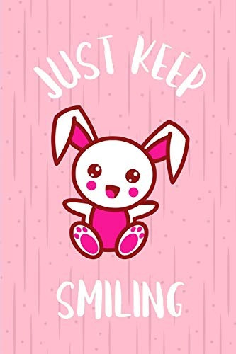 Just Keep Smiling Cute Bunny Rabbit Anime Kawaii Journal Pin