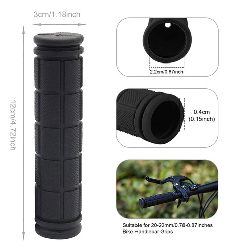 Empuñaduras De Manillar Bicicleta Goma Suave Reparación Mtb Negro Con Borla