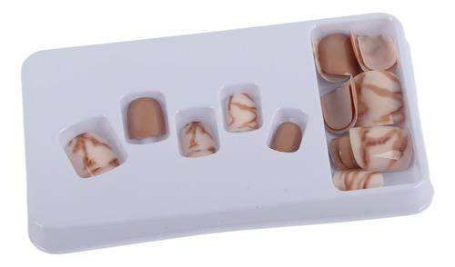 24 Pcs Mujeres Uñas Falsas Pegamento De Cubierta Completa
