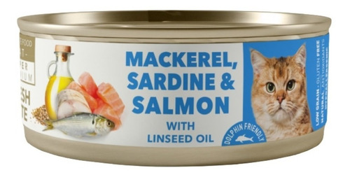 Amity Para Gato Adulto Mackerel Sardina Y Salmon Lata 80 Gr