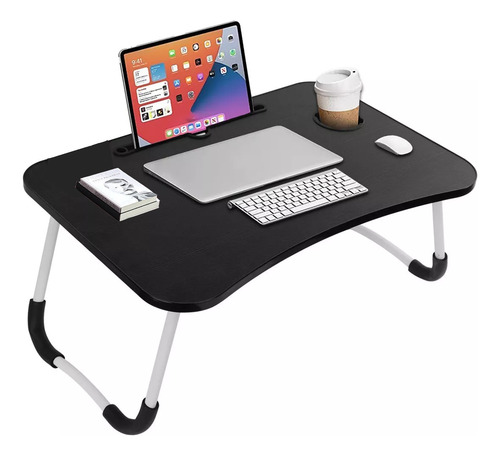 Mesa Plegable Para Laptop De Madera Soporte Para Laptop Color Negro