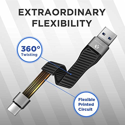 Cable Usb C Ultracorto, 5.5 Pulgadas, Conector Posterior Usb