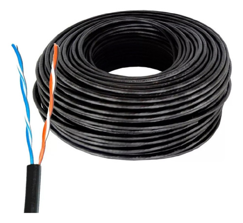 Cable Utp Bobina Rollo 100m Categoria 5e Exterior 2 Pares