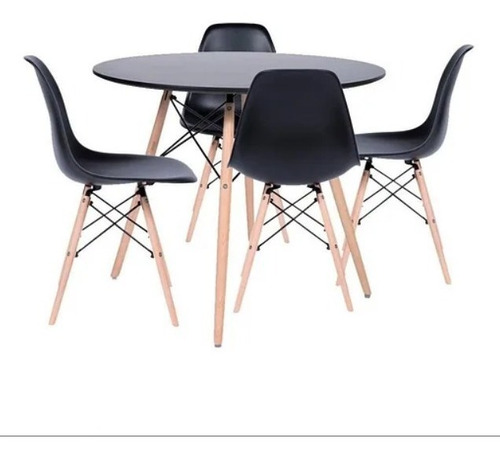 Juego De Comedor De 4 Puestos Redondo Eames Eiffel