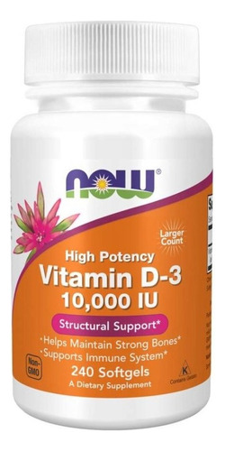 Now Foods - Vitamina D3 - 10.000 Iu - 240 Softgels