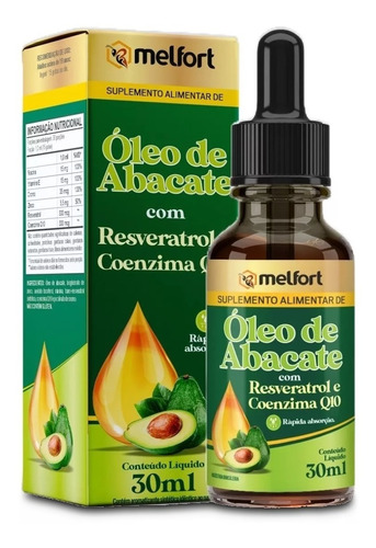Frasco Óleo De Abacate Com Resveratrol + Coenz. Q10 Original