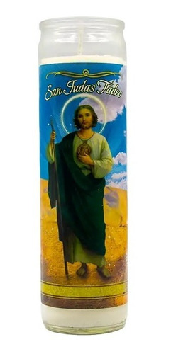 Veladora Vaso Imagen San Judas La Gloria C/12 Pzas