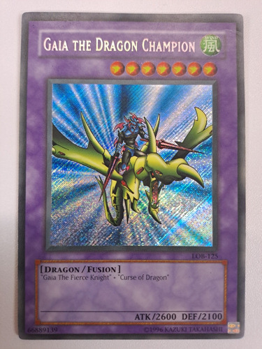 Gaia The Dragon Champion Lob-125 Secret Rare Unlimit Yugioh 