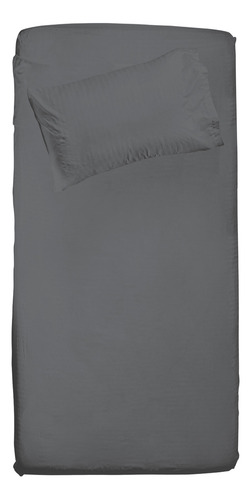 Juego De Sabanas Tacto Seda Individuales 3 Pzas Sb-000655 Color Gris-oxford