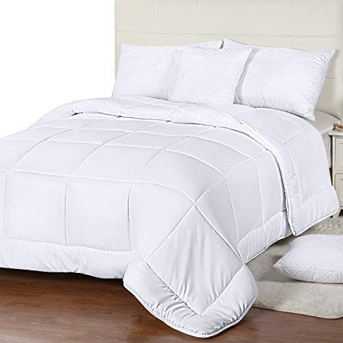 Utopia Edredon Acolchado Alternativo Queen Size Color Blanco