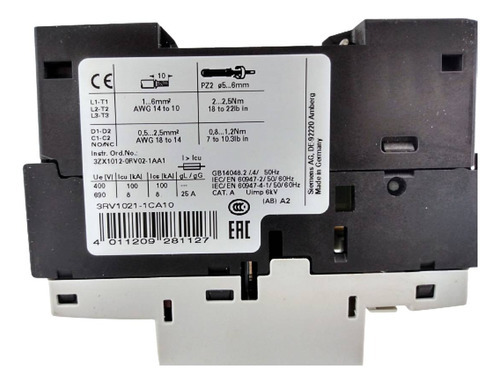 Motor Disyuntor 3p 1.8 2.5a con mango Siemens