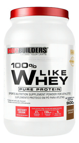 100% Like Whey Protein 900g - Bodybuilders Sabor Chocolate