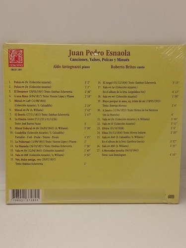 Juan Pedro Esnaola Canciones Valses Polkas Y Minues Cd Nuevo