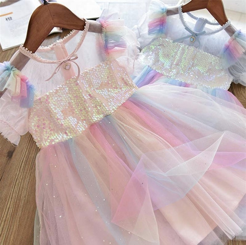 Imagem 4 de 6 de Vestido Infantil Festa Tema Circo Rosa E Arco-íris Ou Lilás