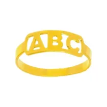 Comprar Kit Anel Abc Formatura Infantil Com 7 Pçs Folheado A Ouro