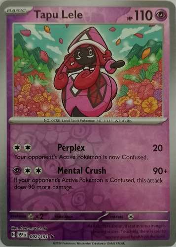 Pokémon Tcg Tapu Lele 092/191 Reverse