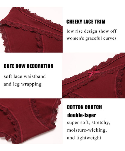 Bragas De Mujer Confort Encaje Transpirables De Sexy 3 Pcs