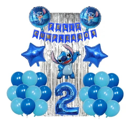 Set Globos Metalizados Figura Stitch Lilo Cumpleaños
