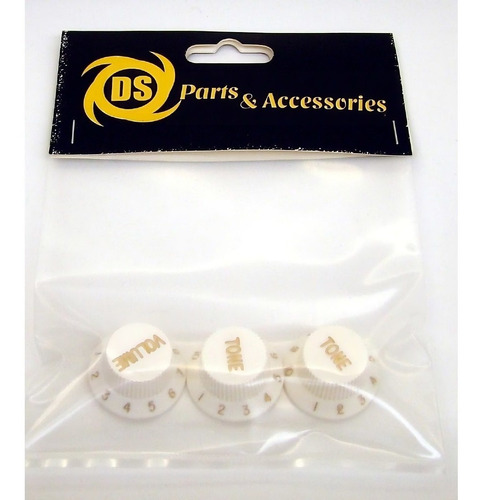 Set De Perillas Stratocaster Ds Parts Tono Volumen Blanco