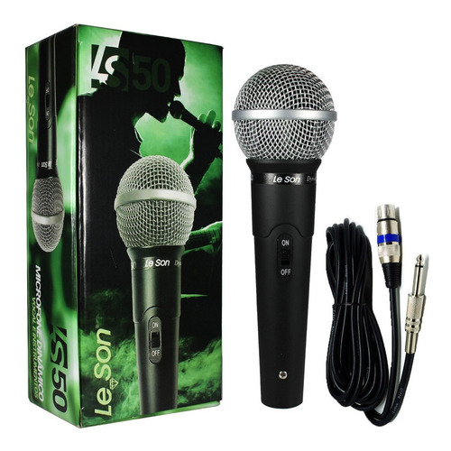 Microfone Dinâmico De Mão Com Fio Leson Ls50 100% Original