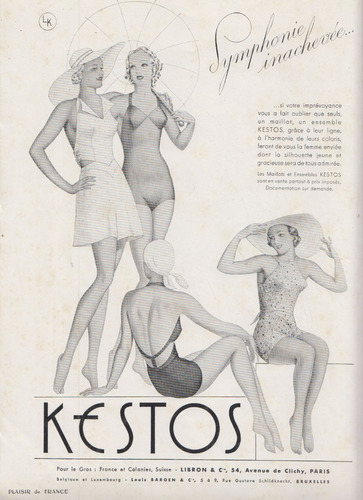 1938 Publicidad Vintage Kestos Mallas Y Conjuntos Femeninos