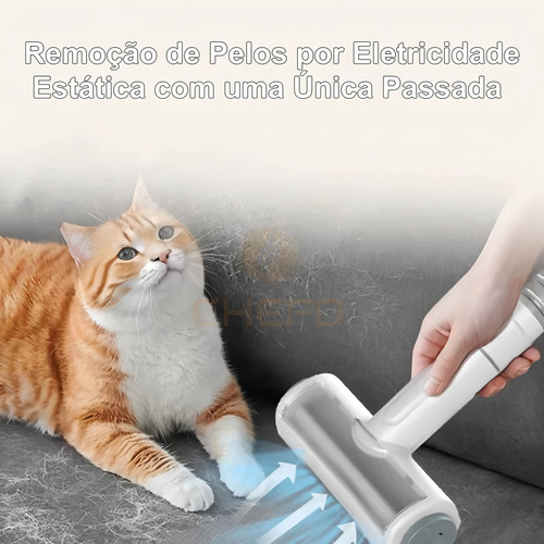 Conjunto 6 Em 1 Aspirador Para Pelos De Cachorro Gato Tosa Cor Branco