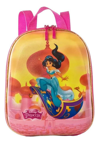 Mochila Escolar Infantil Princesa Jasmine Disney Maxtoy Cor Rosa