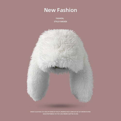 Gorro Cálido De Invierno Con Orejas De Conejo De Felpa Para