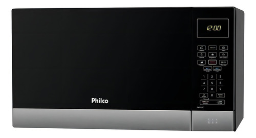 Micro-ondas Philco PMO26IPT preto e aço inoxidável 26L
