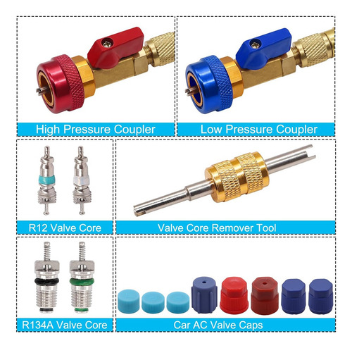 Kit De Herramientas De Instalación Rápida R134a Valve Core,