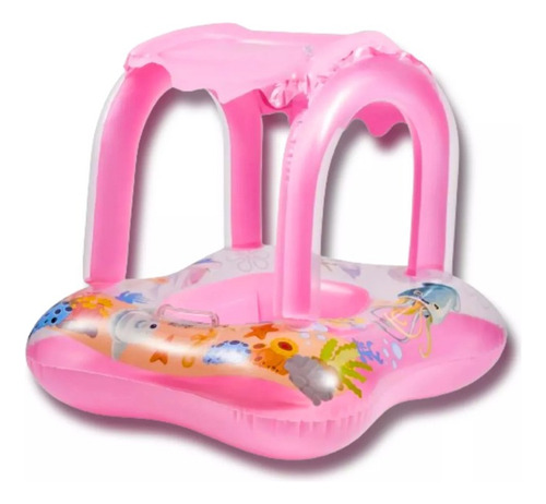 Inflable Flotador Techo Andadera Bebe Alberca Playa 2-5 Años Color Rosa