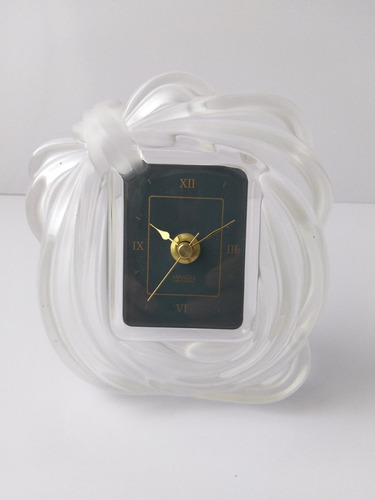 Reloj De Mesa Mikasa Quartz Cristal Walther Glass Usado