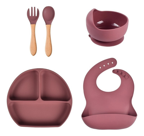5-pack Silicone Baby Bib Divider Plates .