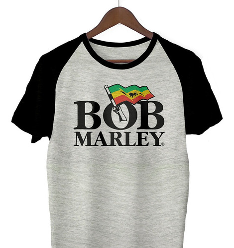 Remera Bob Marle Reggae Jamaica Gris Ranglan