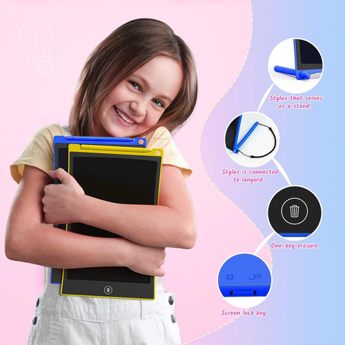 Tableta De Escritura Lcd Tecjoe Colorful Doodle De 10 Pulgad