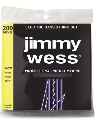 Juego De 4 Cuerdas Jimmy Wess Para Bajo Electrico 45 / 105