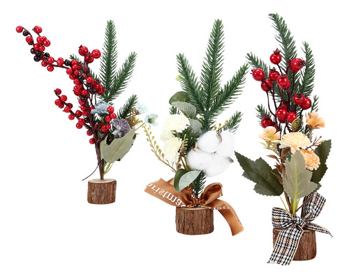 Escritorio Con Diseño Realista De Mini Árbol De Navidad