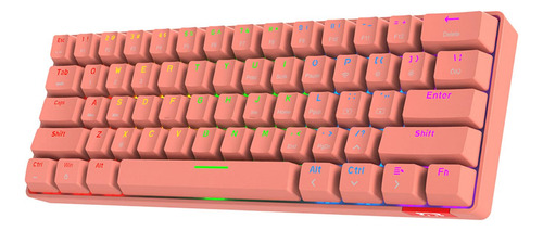 Teclado Mecánico Compacto Rgb Led Inalámbrico Rosa A