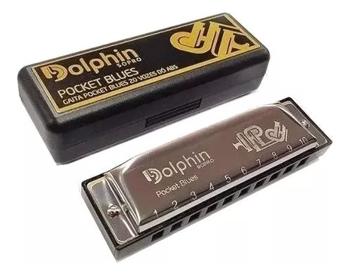 Dolphin Pocket Blues harmonica cor prata