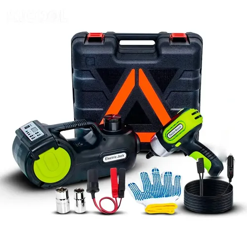 Kit Macaco Elétrico 4 Em 1 Compressor Chave De Impacto Sortido