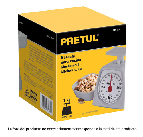 Imagen 2 de 4 de Báscula Mecánica Pretul Cocina 5 Kg 29973