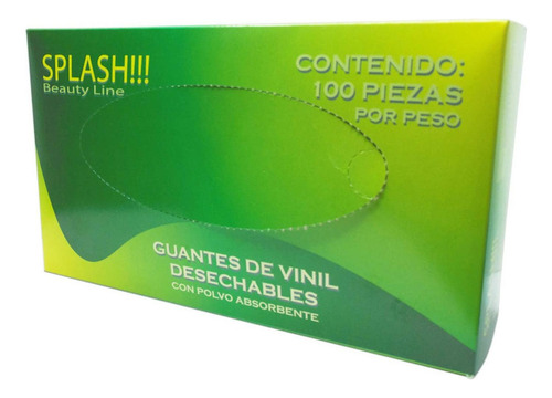 Guantes Vinil Ch Med Gde Con Talco Proteccion Manos 100 Pzs Color Transparente Talla Grande