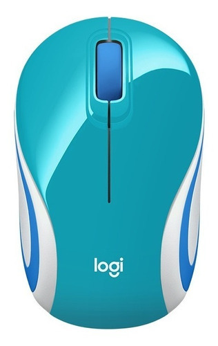 Logitech Mini Mouse Inalambrico Usb Portatil Colores M187 Color Verde Azulado