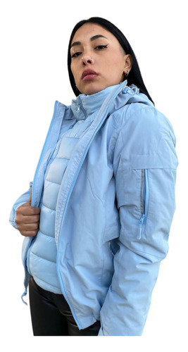 Campera Abrigo Termica Mujer 2 En 1 Colores