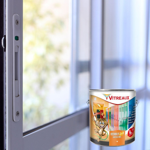 Esmalte Sintetico Vitreaux 3en1 Brillante Aluminio 4 Litros