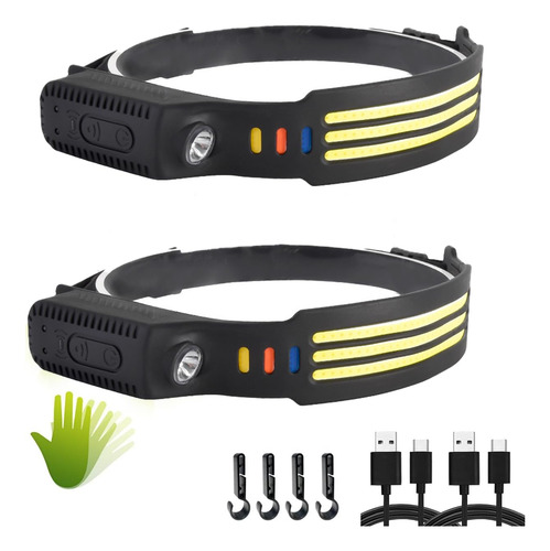 Faros Delanteros Recargables Impermeables De 9 Modos Paquete
