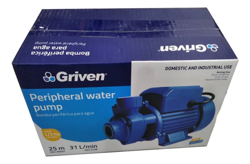 Bomba De Agua Aleación 0.5hp + Presscontrol 110/220v Griven.