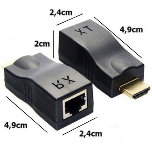 Imagem 2 de 7 de Hdmi Extensor 3d 30 Metros Via 1 Cabo De Rede Rj45 Cat5e/6
