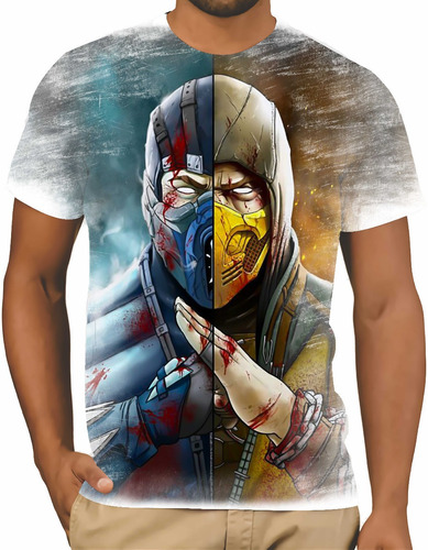Camiseta Camisa Sub Zero Vs Scorpion Mortal Kombat Jogo Game